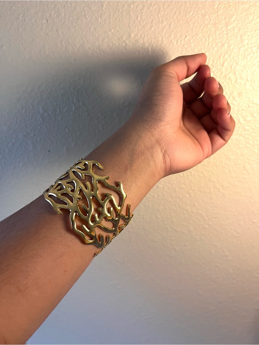 Gold Cutout Cuff Bracelet - Women Accessories